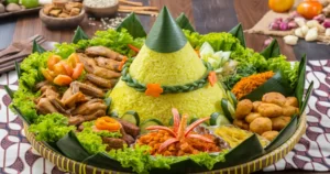Nasi Tumpeng Komplit Manado